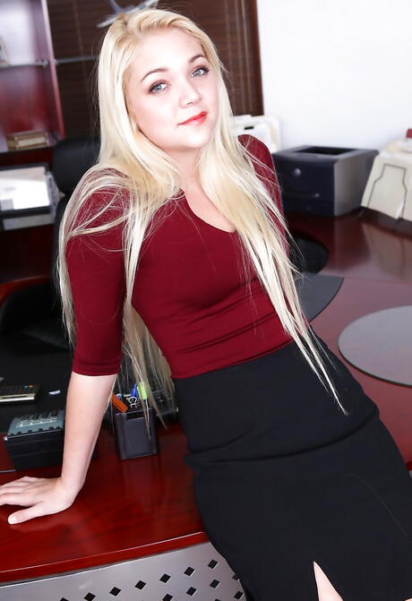 Sexy older lesbians Magdalene St Michaels and Jessie Andrews in sexy lingery make soft lesbian action in office